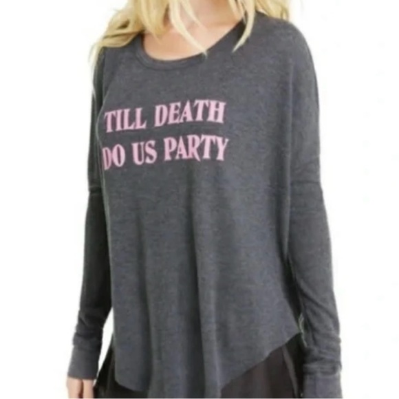 Wildfox Till Death Do Us Party Women’s Grey Sweatshirt Size XS - Picture 1 of 9
